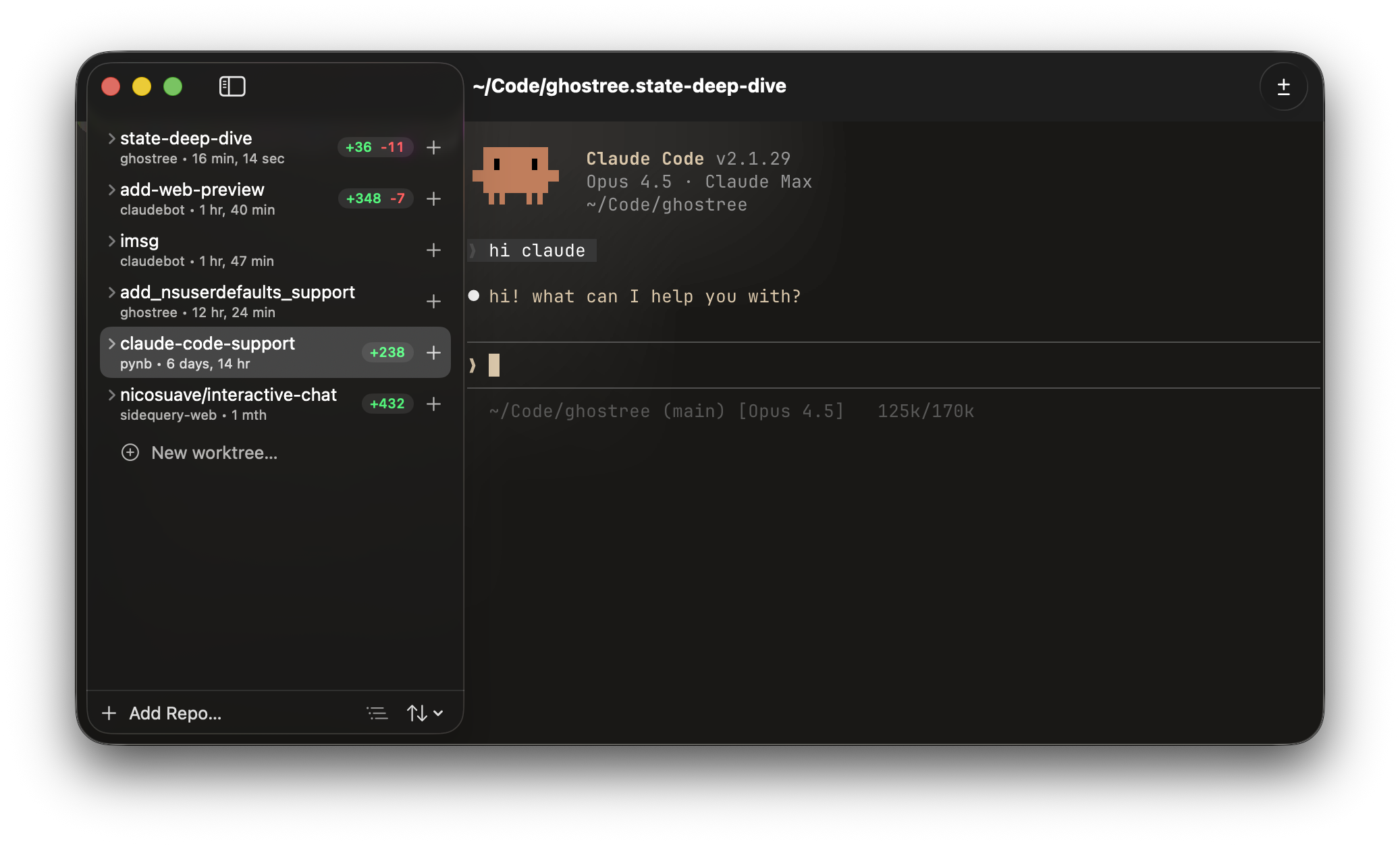 ghostree terminal screenshot